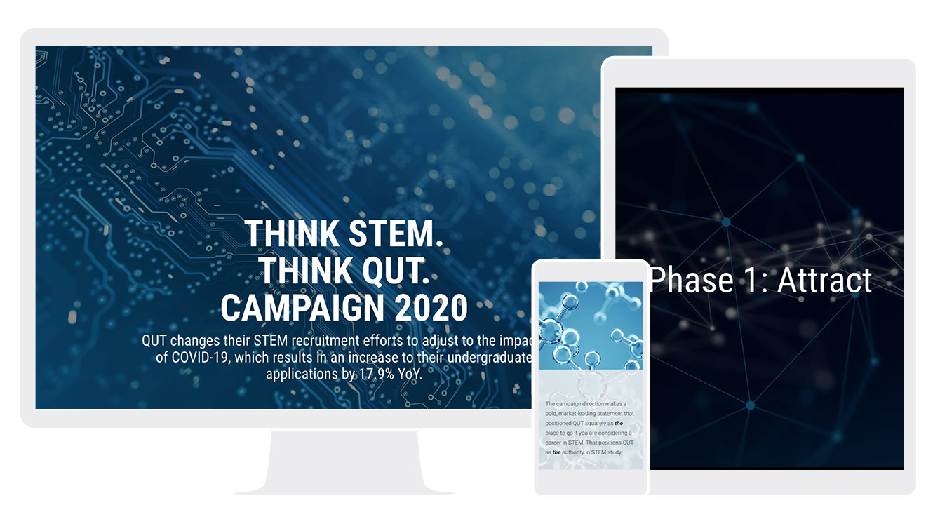 Think STEM, by the Queensland Univeristy of Technology renders responsively across all devices