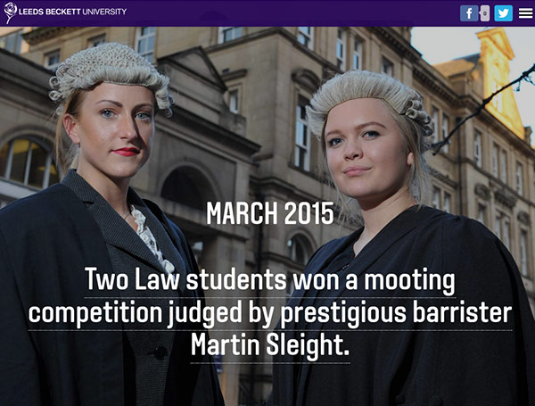 A section from one of Leeds Beckett University's stories