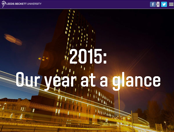 A section from one of Leeds Beckett University's stories