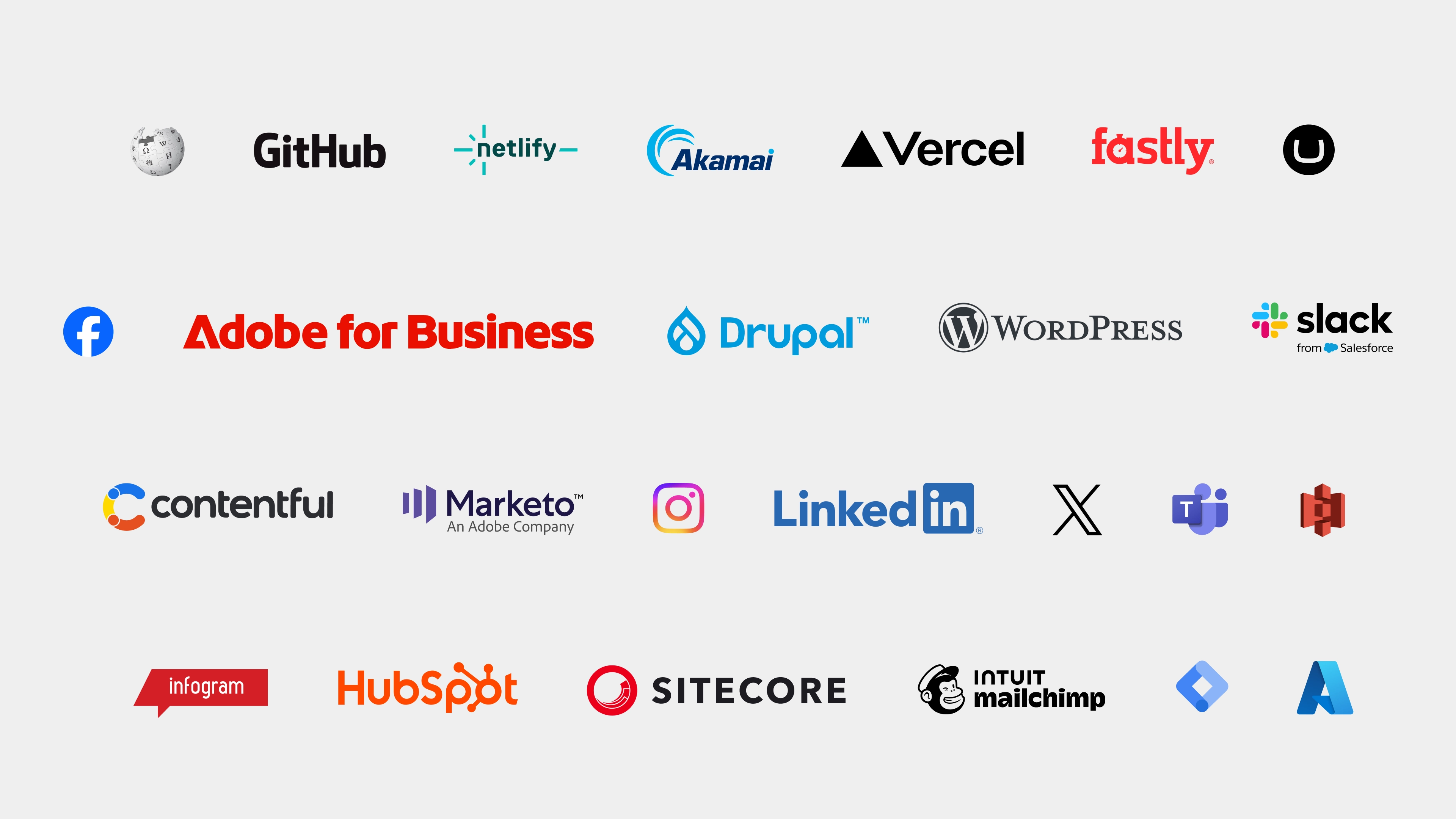 A logo cloud of different integrations that Shorthand supports